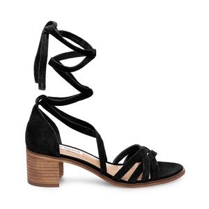 STEVE MADDEN REVERE BLACK SUEDE LACE UP SANDAL